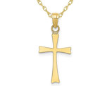 10K Yellow Gold Polished Cross Pendant Necklace with Chain